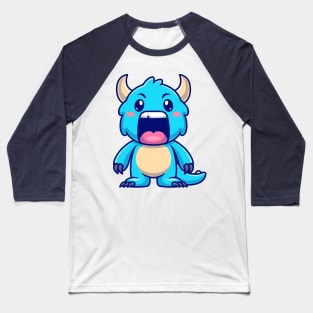 Cute Monster Kid Cartoon Baseball T-Shirt